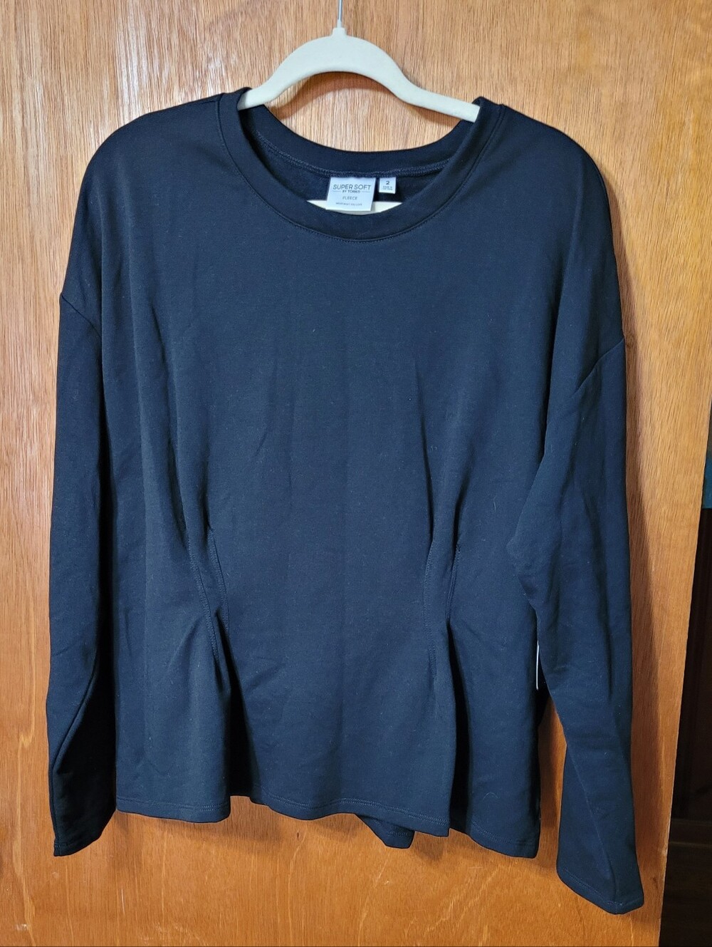 Supersoft By Torrid Fleece Corset Sweatshirt Deep Black Size 2 (18/20) (1355)